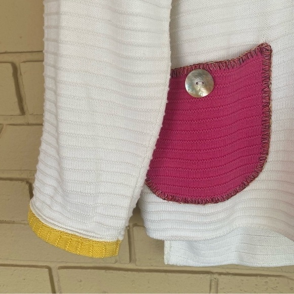 Margaret Winters Size Large L Cardigan Color Pocket Button Cotton Artsy Sweater - Picture 2 of 8